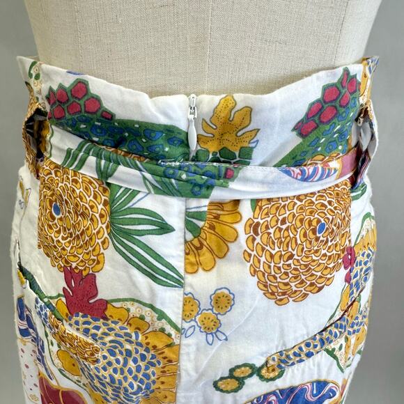 Roberta Roller Rabbit paperbag floral print ankle pants Size small  tie belt - Picture 13 of 15
